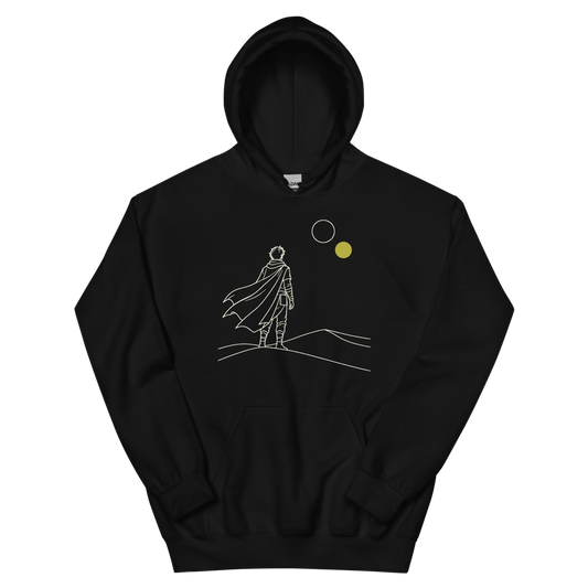 Twin Suns | Retro Space Opera - Hoodie Black (artwork corrected)