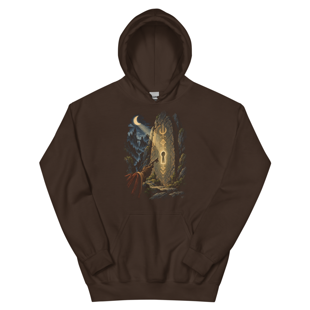 Moon Runes | Retro Fantasy - Hoodie Dark Chocolate (scale corrected)