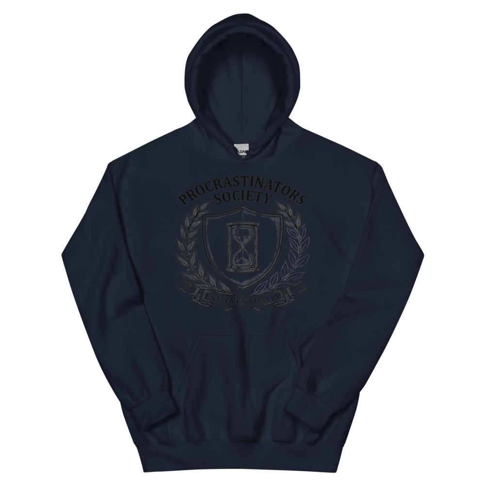 Procrastinators Society: Est. Eventually | Crest - Hoodie Navy