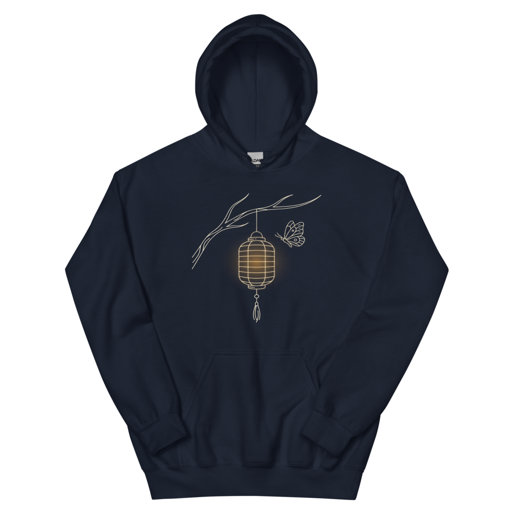 Lantern and Moth | Japanese Minimalist - Hoodie Navy