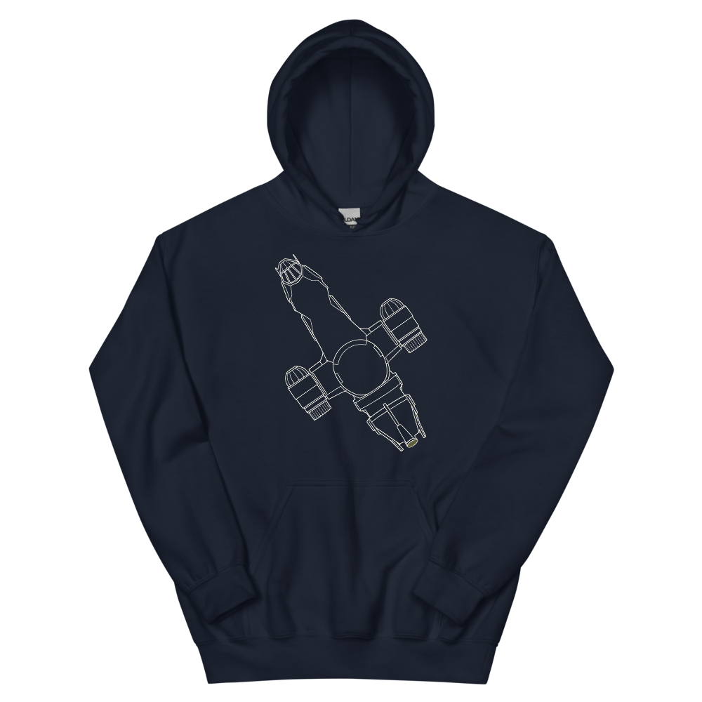 Fastest Junk in the Sector | Retro Space Opera - Hoodie Navy (scale corrected)