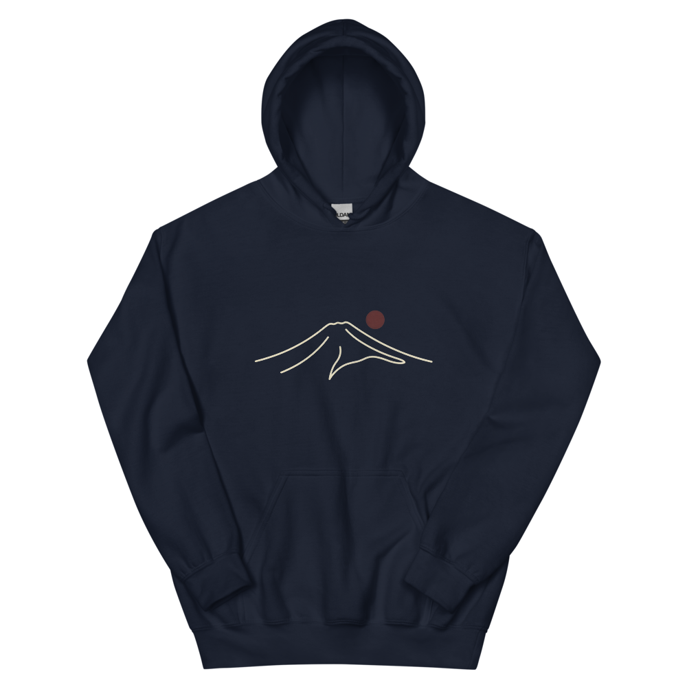 Fuji Minimal | Japanese Minimalist - Hoodie Navy (artwork corrected)