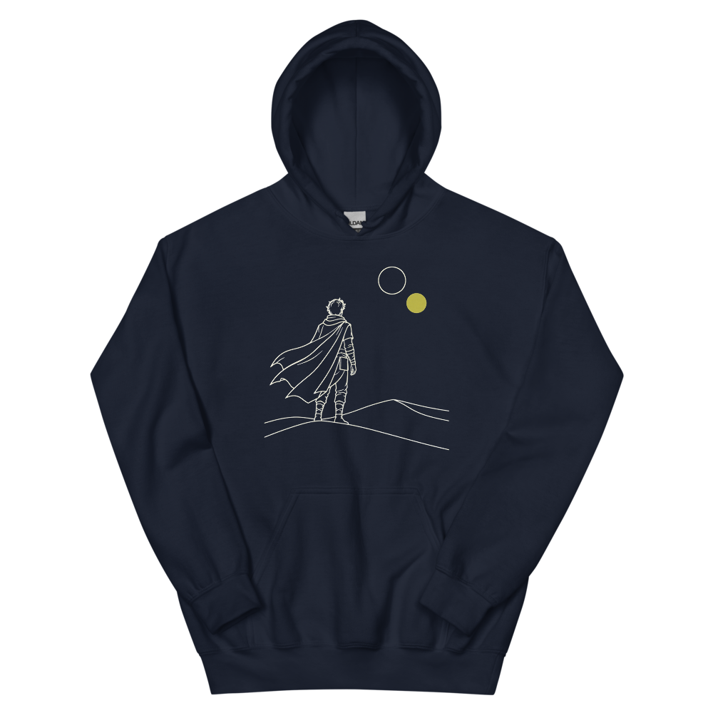 Twin Suns | Retro Space Opera - Hoodie Navy (artwork corrected)