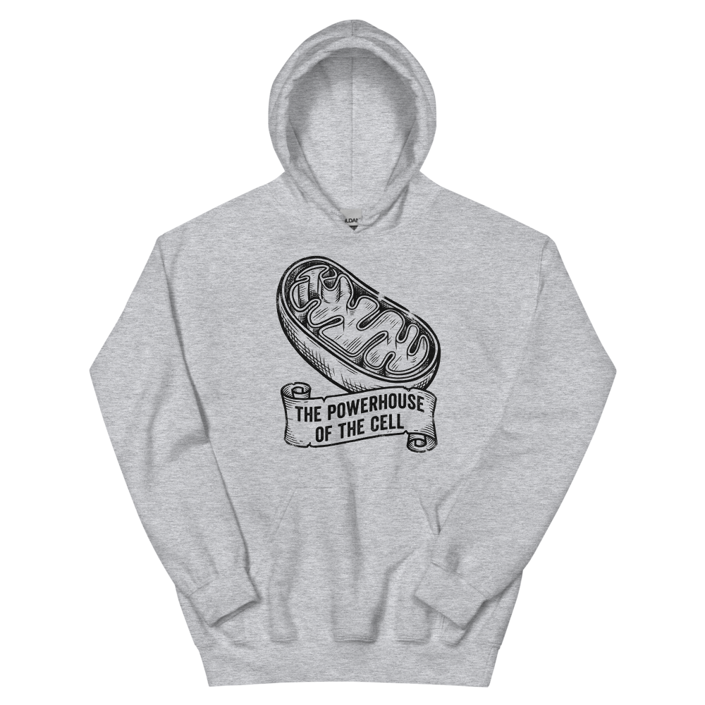 Mitochondria: The Powerhouse of the Cell | Vintage Science - Hoodie Sport Grey (artwork corrected)