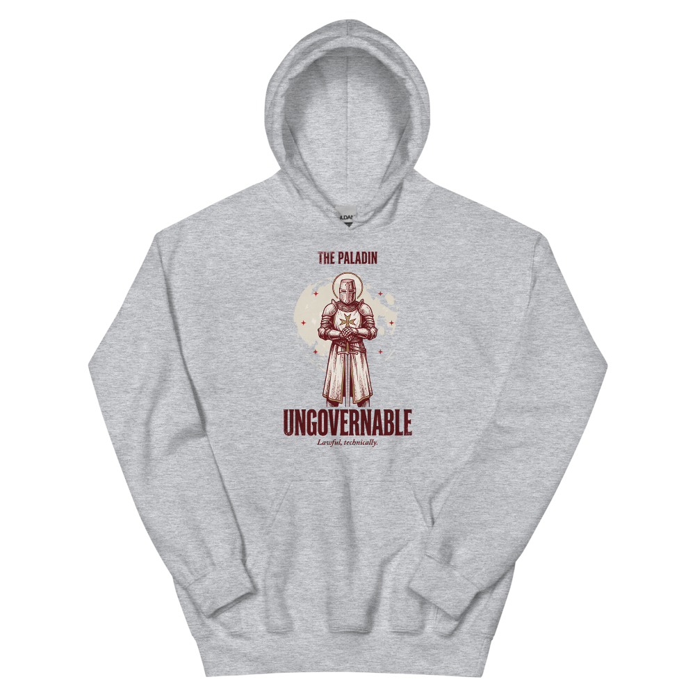 Paladin - Ungovernable | TTRPG Class | Vintage Tabletop RPG - Hoodie Sport Grey (artwork corrected)