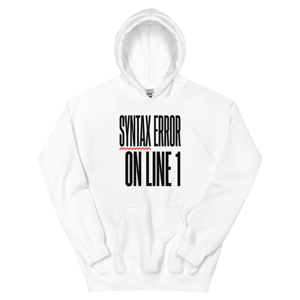 Syntax Error on Line 1 | Retro Programmer - Hoodie White