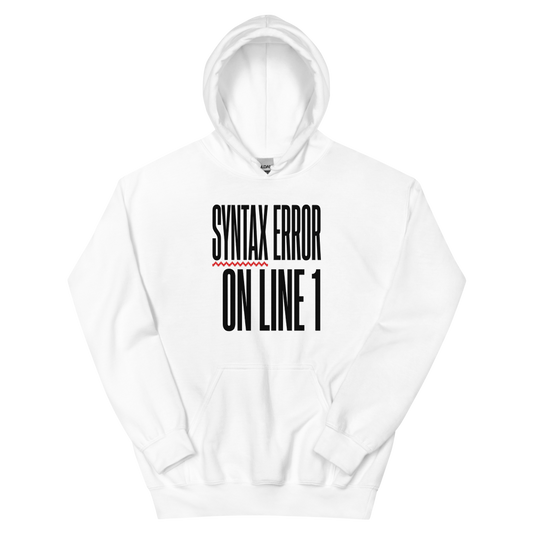 Syntax Error on Line 1 | Retro Programmer - Hoodie White