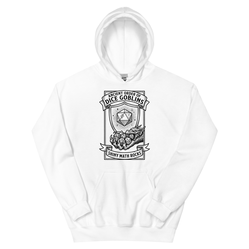 Ancient Order of Dice Goblins | Crest - Hoodie White (artwork corrected)