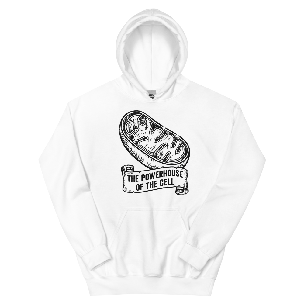 Mitochondria: The Powerhouse of the Cell | Vintage Science - Hoodie White (artwork corrected)