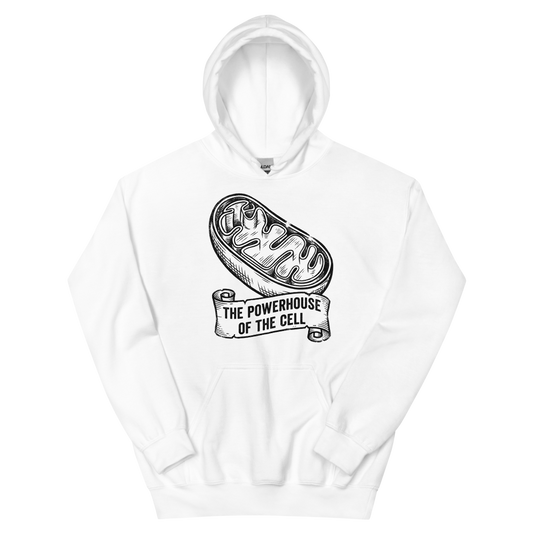 Mitochondria: The Powerhouse of the Cell | Vintage Science - Hoodie White (artwork corrected)