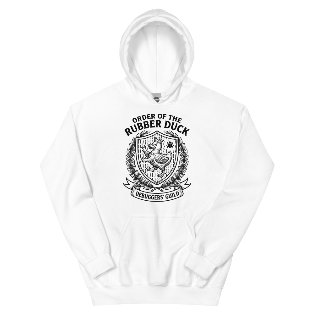 Order of the Rubber Duck: Debuggers' Guild | Crest - Hoodie White (artwork corrected)