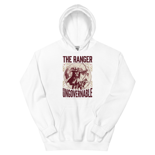 Ranger - Ungovernable | TTRPG Class | Vintage Tabletop RPG - Hoodie White (artwork corrected)
