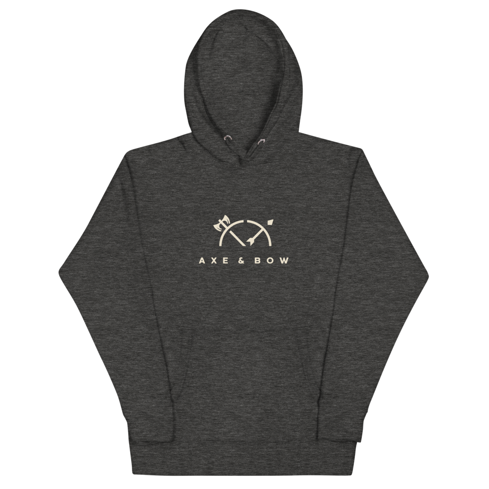 Axe & Bow T-Shirt - Hoodie Charcoal Heather