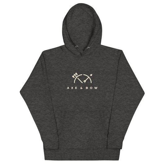 Axe & Bow T-Shirt - Hoodie Charcoal Heather