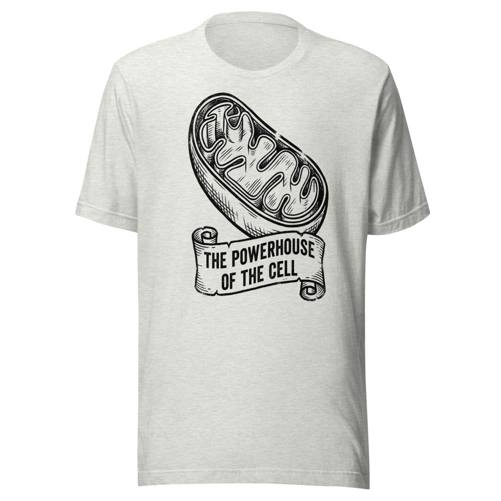Mitochondria — The Powerhouse of the Cell | Vintage Science Tee Ash flat lay