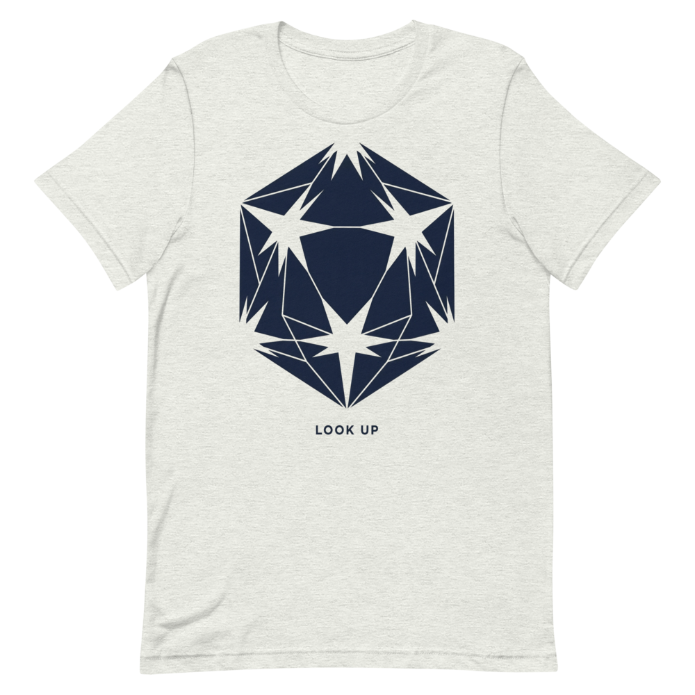 Look Up: d20 Constellation | Stargazer TTRPG Tee - Ash