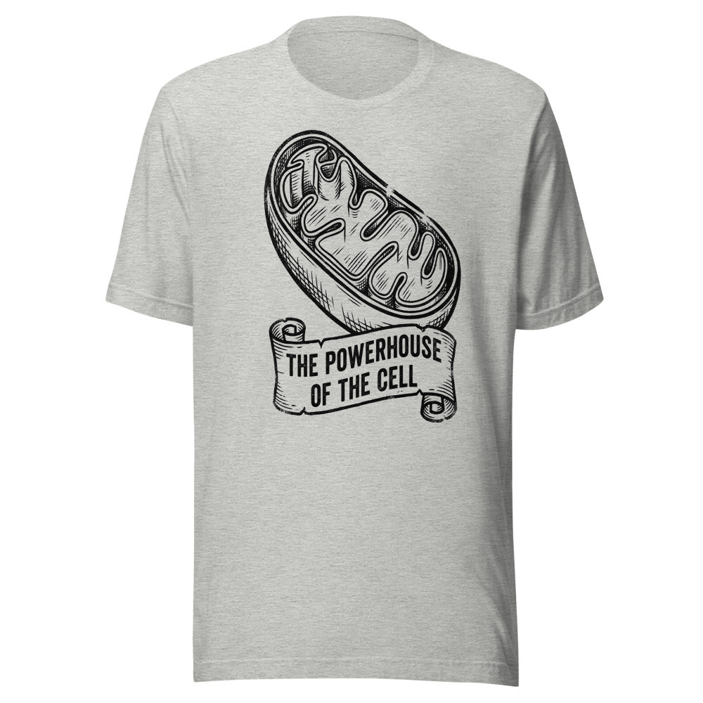 Mitochondria — The Powerhouse of the Cell | Vintage Science Tee Athletic Heather flat lay