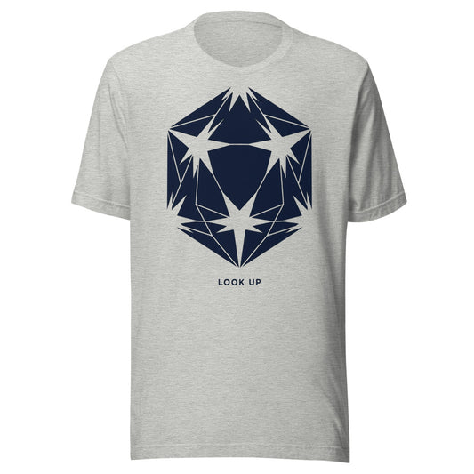 Look Up — d20 Constellation | Stargazer TTRPG Tee Athletic Heather flat lay
