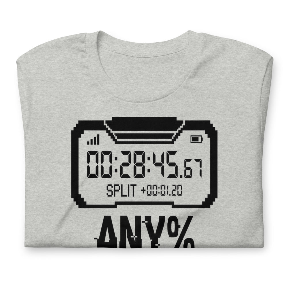 Any% Adulting — Speedrun Timer | Gamer Tee print detail 2