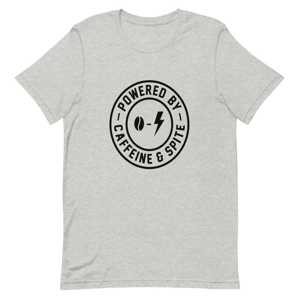 Powered by Caffeine & Spite | Badge Tee print detail 1