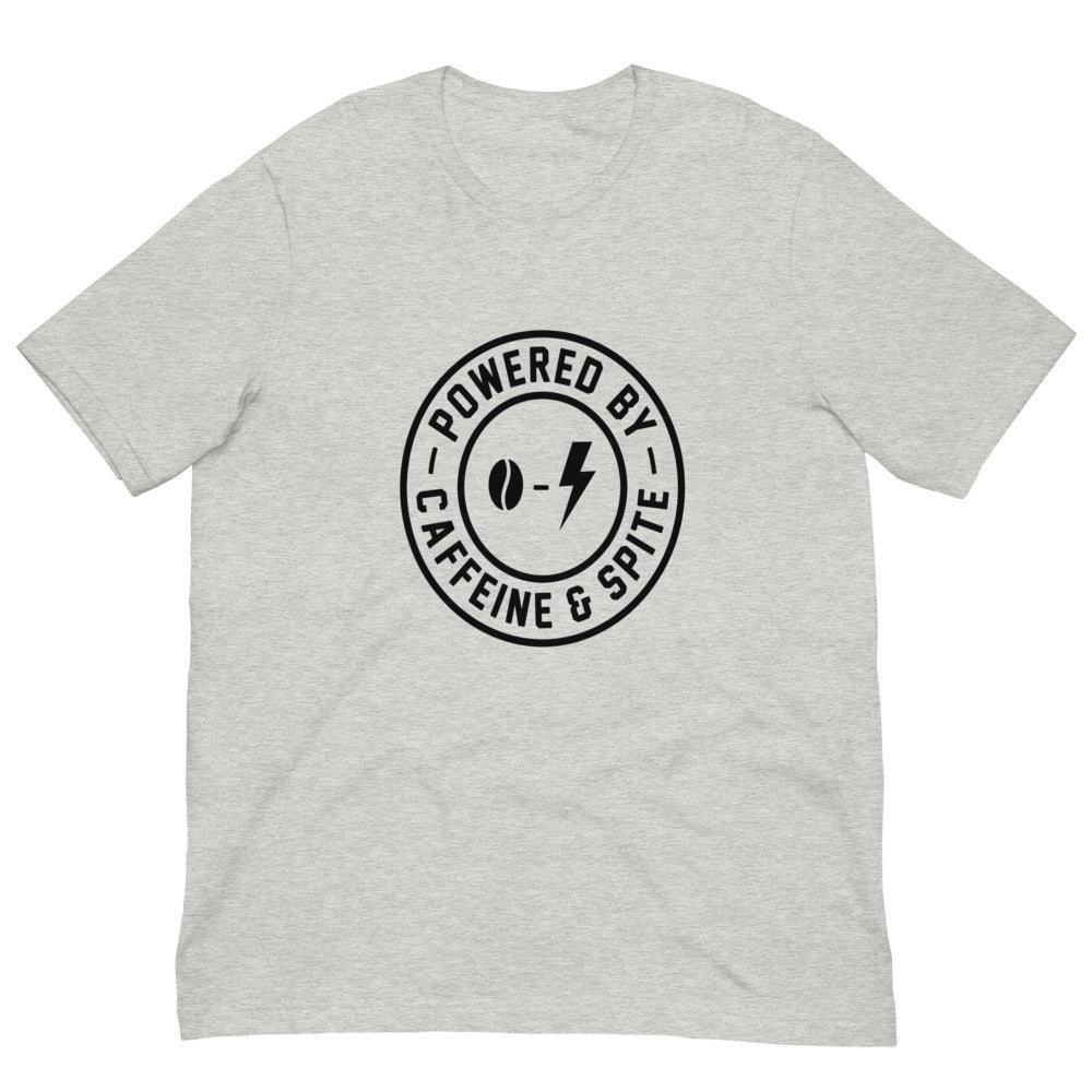 Powered by Caffeine & Spite | Badge Tee print detail 3