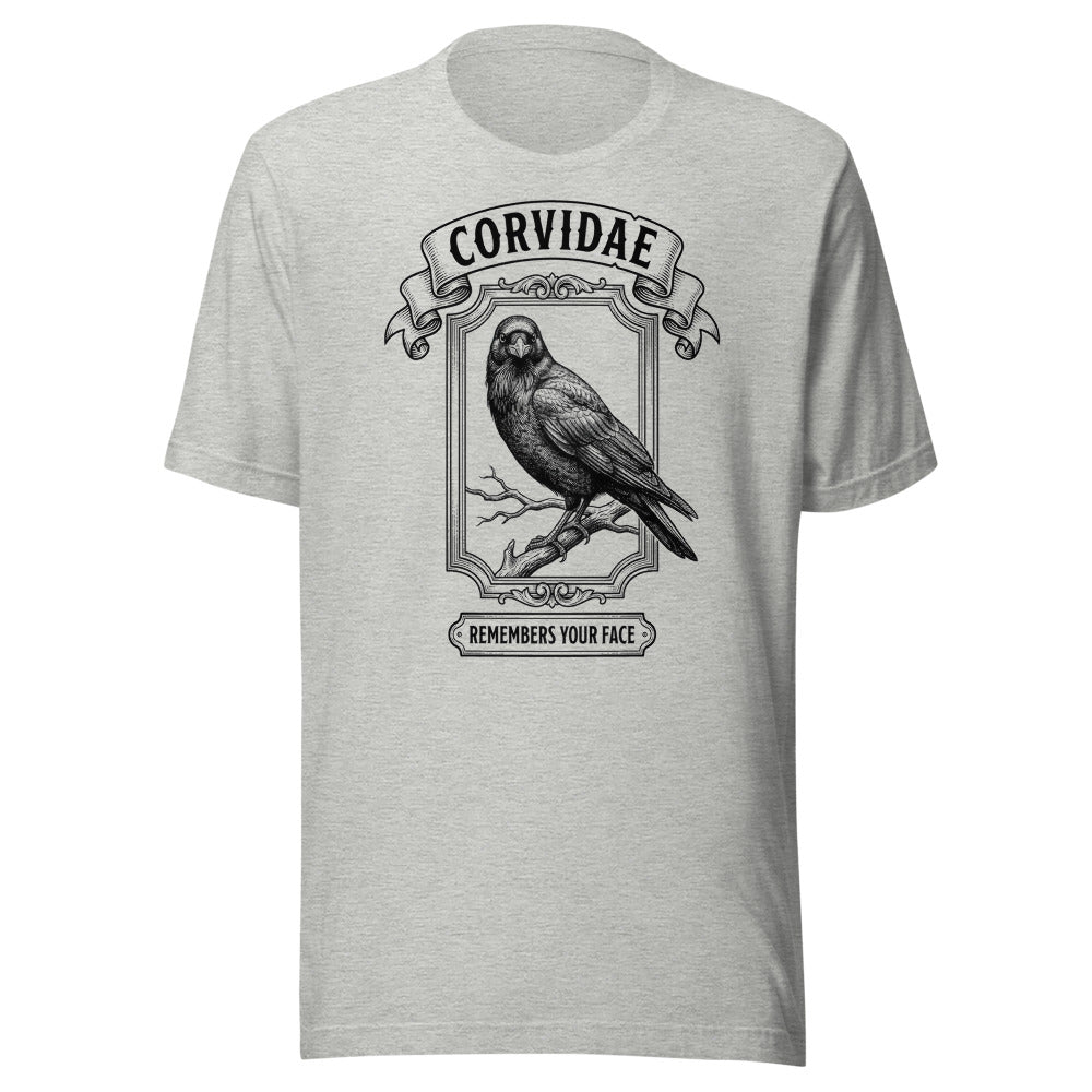 Corvidae — Remembers Your Face | Vintage Science Tee Athletic Heather flat lay