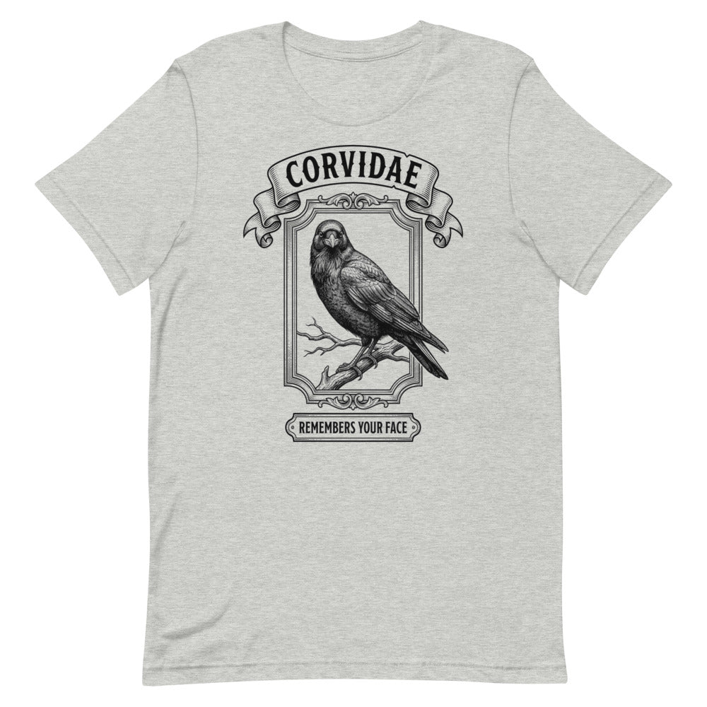 Corvidae — Remembers Your Face | Vintage Science Tee print detail 1