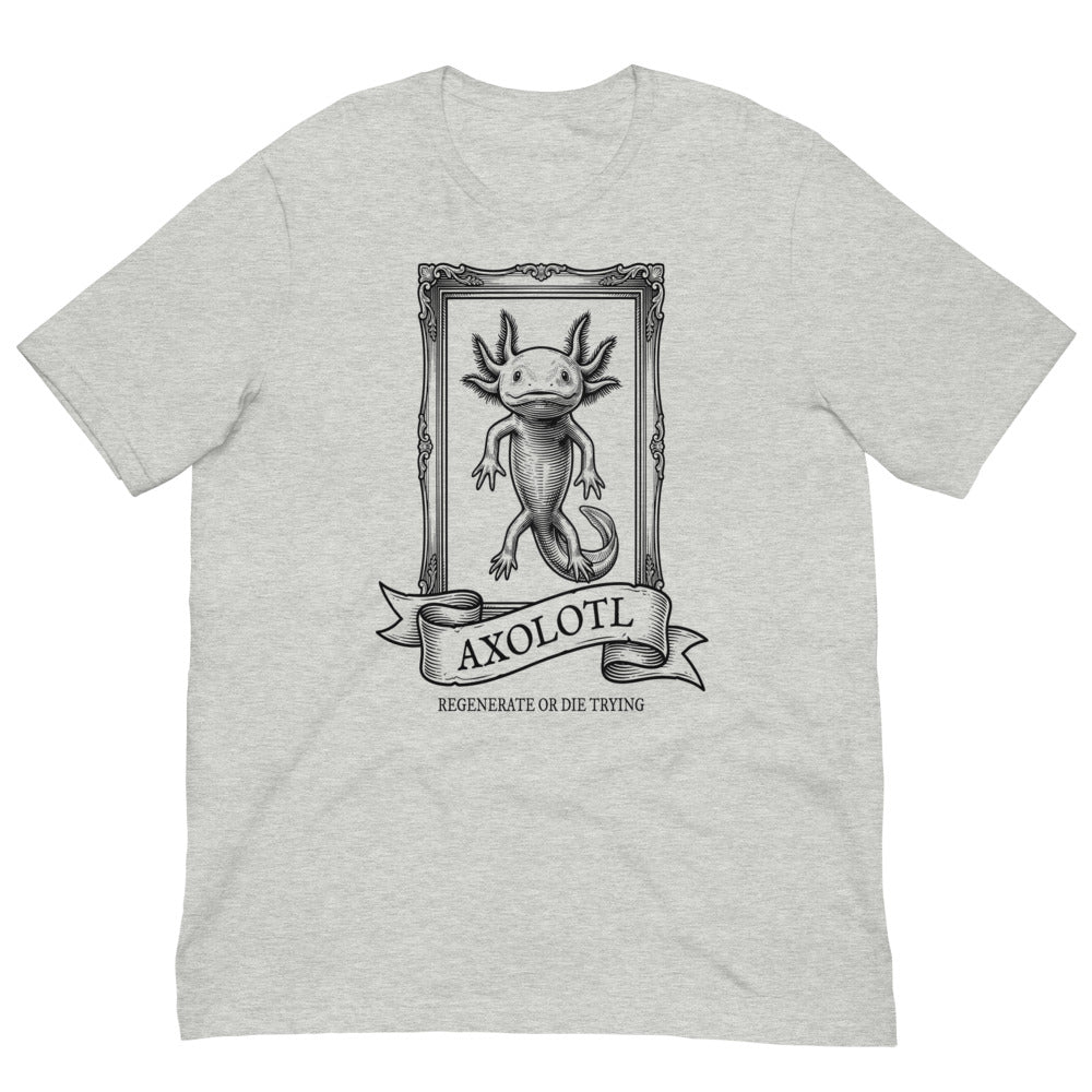 Axolotl — Regenerate or Die Trying | Vintage Science Tee print detail 3