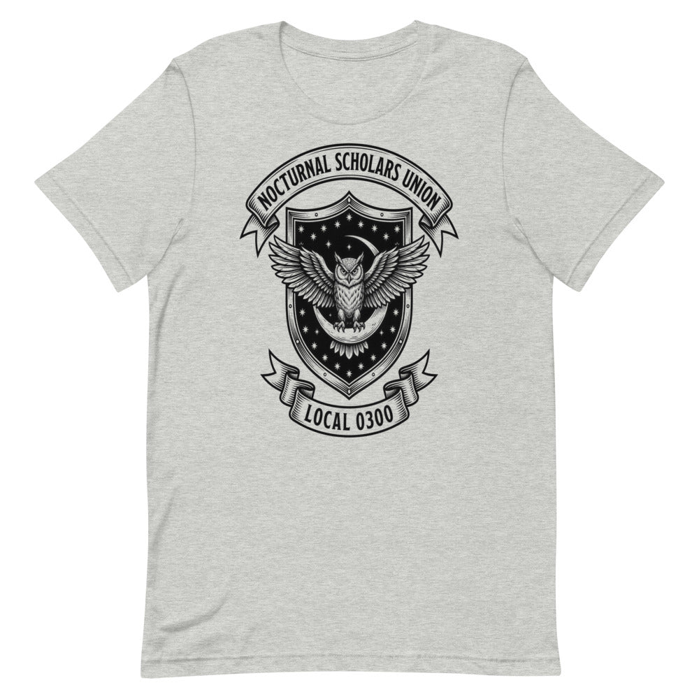 Nocturnal Scholars Union — Local 0300 | Crest Tee print detail 1