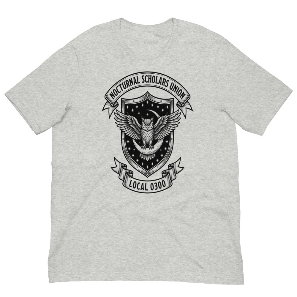 Nocturnal Scholars Union — Local 0300 | Crest Tee print detail 3