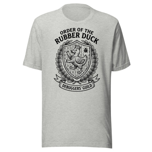 Order of the Rubber Duck — Debuggers' Guild | Crest Tee Athletic Heather flat lay