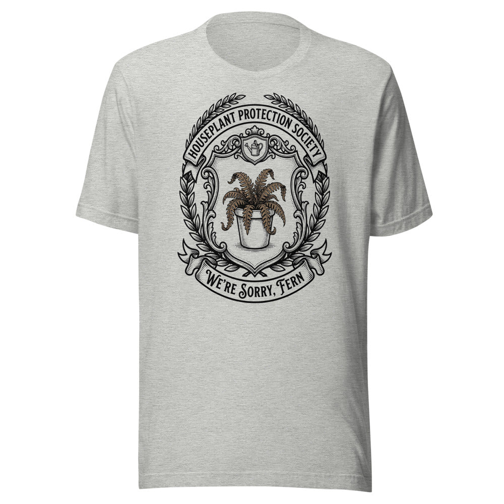 Houseplant Protection Society — We're Sorry, Fern | Crest Tee Athletic Heather flat lay