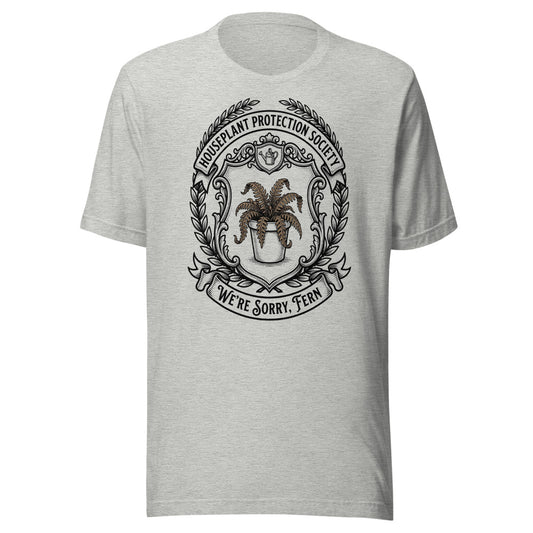 Houseplant Protection Society — We're Sorry, Fern | Crest Tee Athletic Heather flat lay
