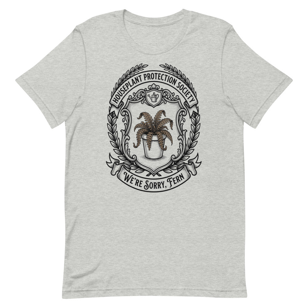 Houseplant Protection Society — We're Sorry, Fern | Crest Tee print detail 1
