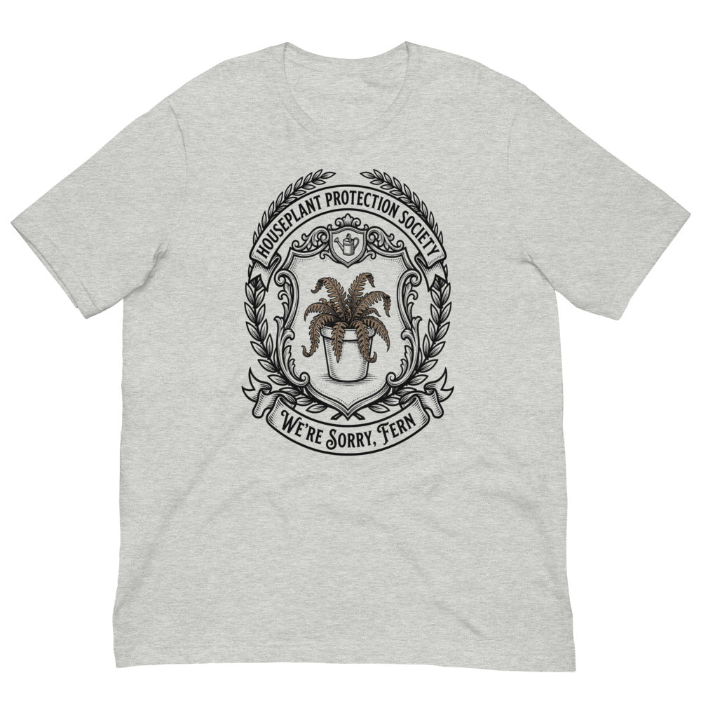 Houseplant Protection Society — We're Sorry, Fern | Crest Tee print detail 3