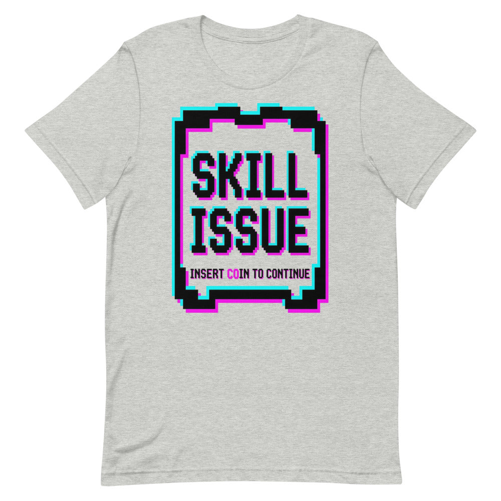 Skill Issue — Insert Coin to Continue | Retro Arcade Tee print detail 1