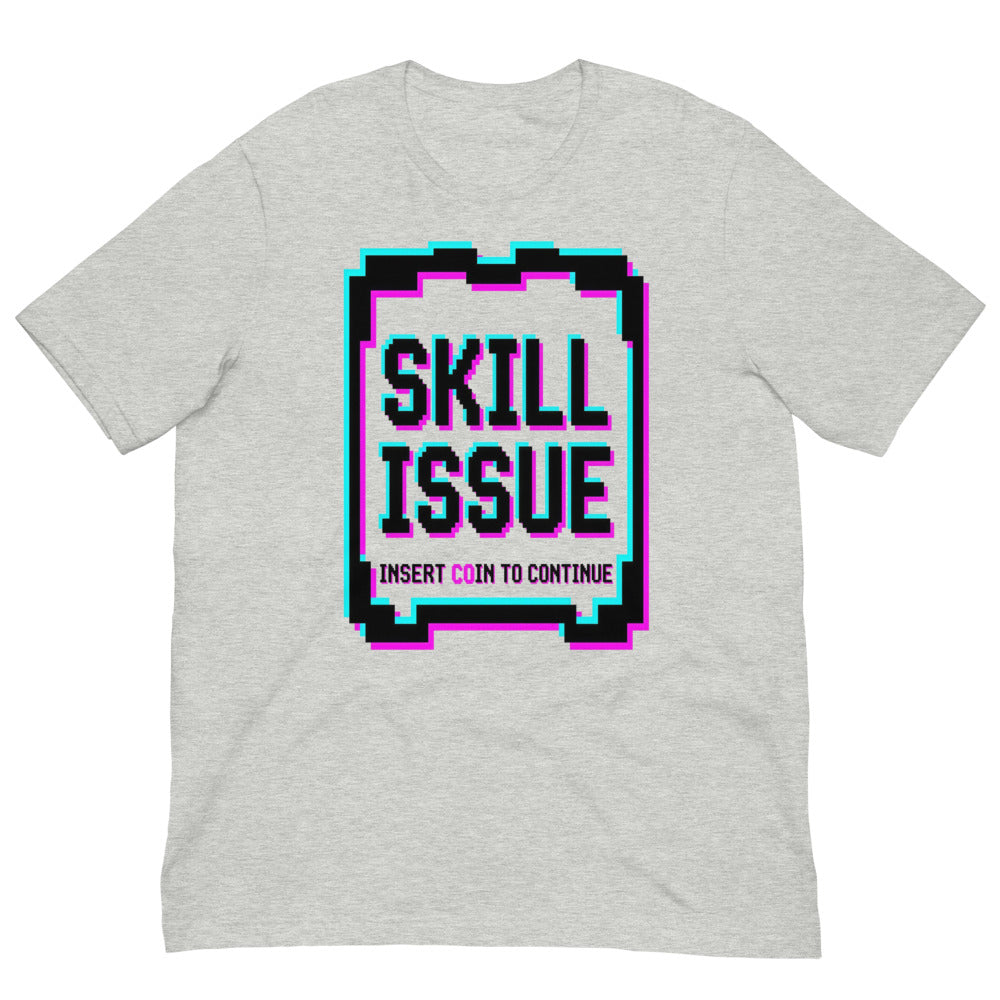 Skill Issue — Insert Coin to Continue | Retro Arcade Tee print detail 3