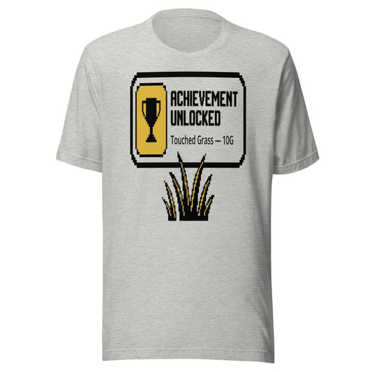 Achievement Unlocked — Touched Grass | Gamer Tee Athletic Heather flat lay