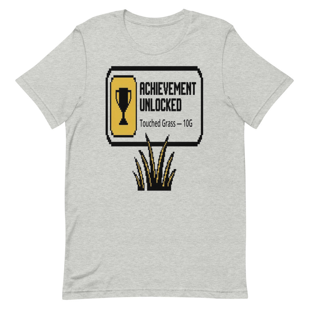 Achievement Unlocked — Touched Grass | Gamer Tee print detail 1