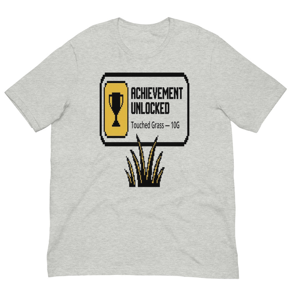 Achievement Unlocked — Touched Grass | Gamer Tee print detail 3