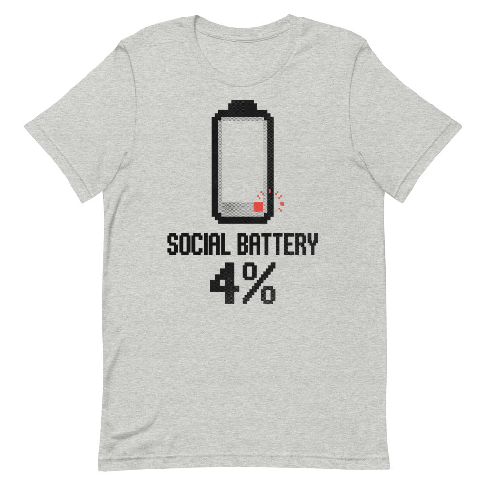 Social Battery — 4% | Introvert Tee print detail 1