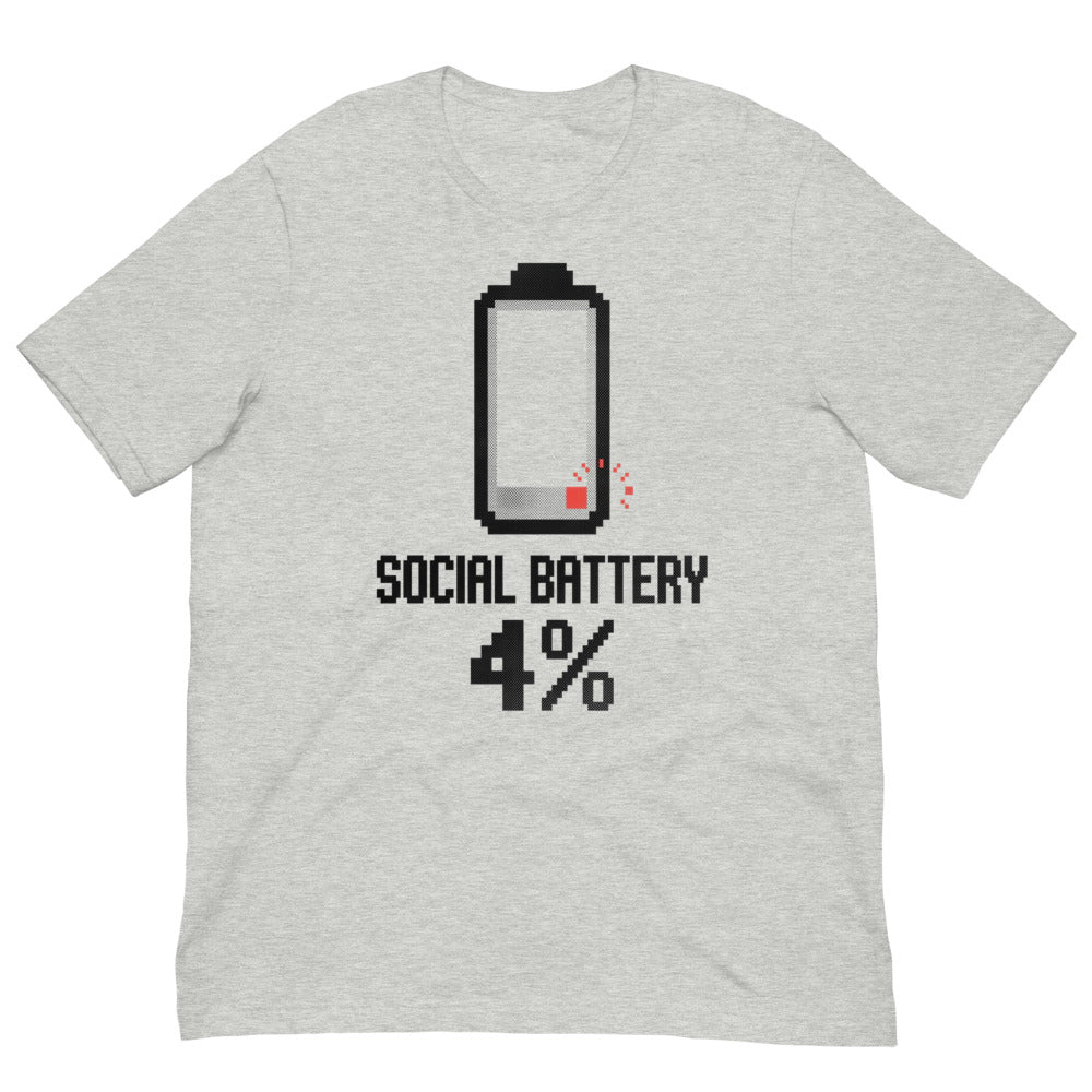 Social Battery — 4% | Introvert Tee print detail 3