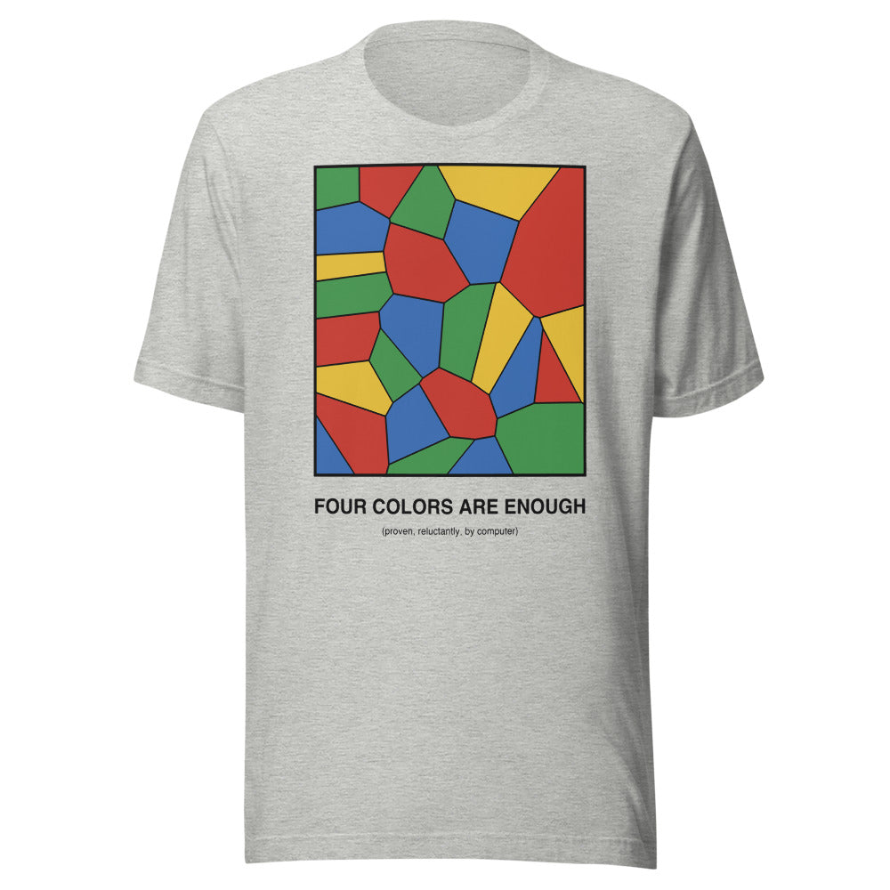 Four Colors Are Enough | Math Theorem Tee Athletic Heather flat lay