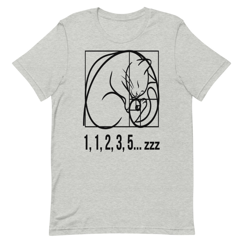Fibonacci Cat — 1, 1, 2, 3, 5... zzz | Math Cat Tee print detail 1