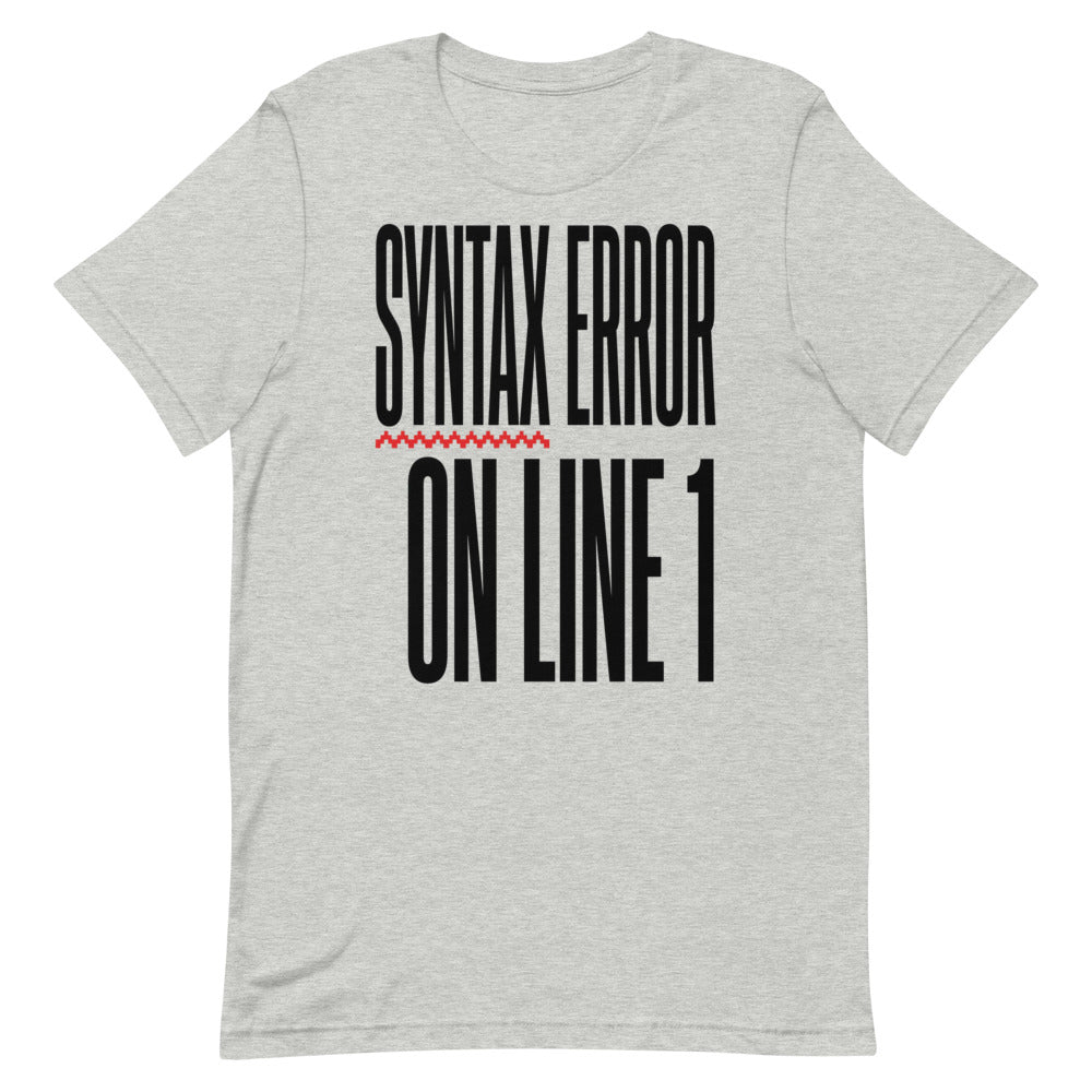 Syntax Error on Line 1 | Retro Programmer Tee print detail 1