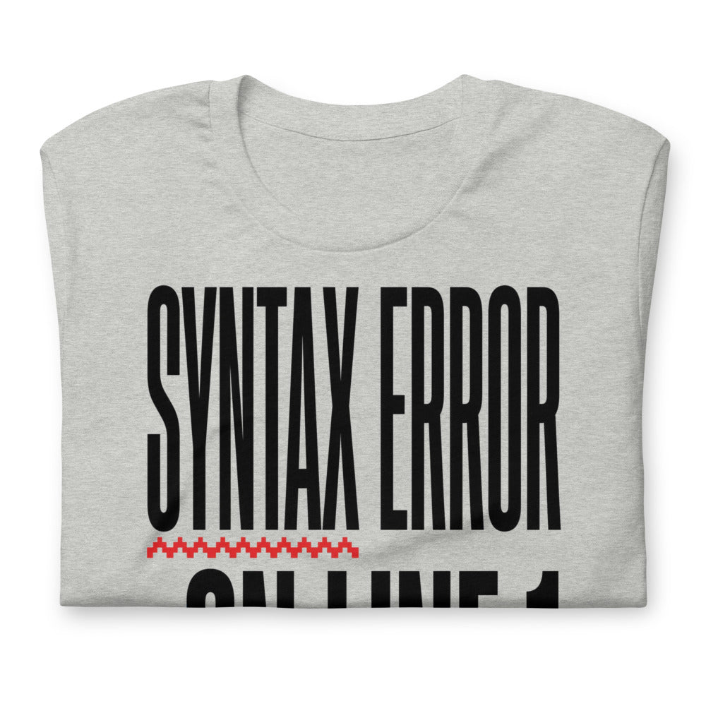 Syntax Error on Line 1 | Retro Programmer Tee print detail 2
