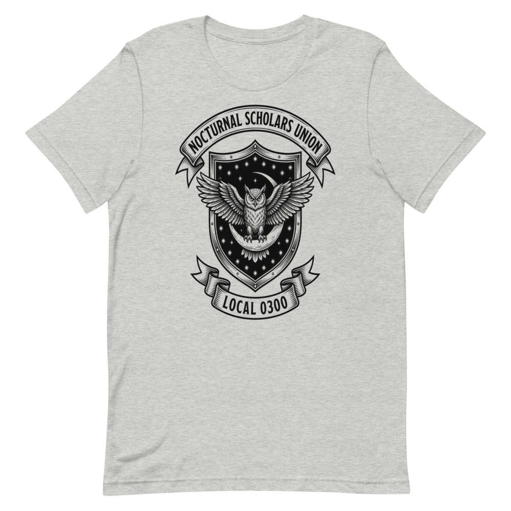 Nocturnal Scholars Union: Local 0300 | Crest Tee - Athletic Heather
