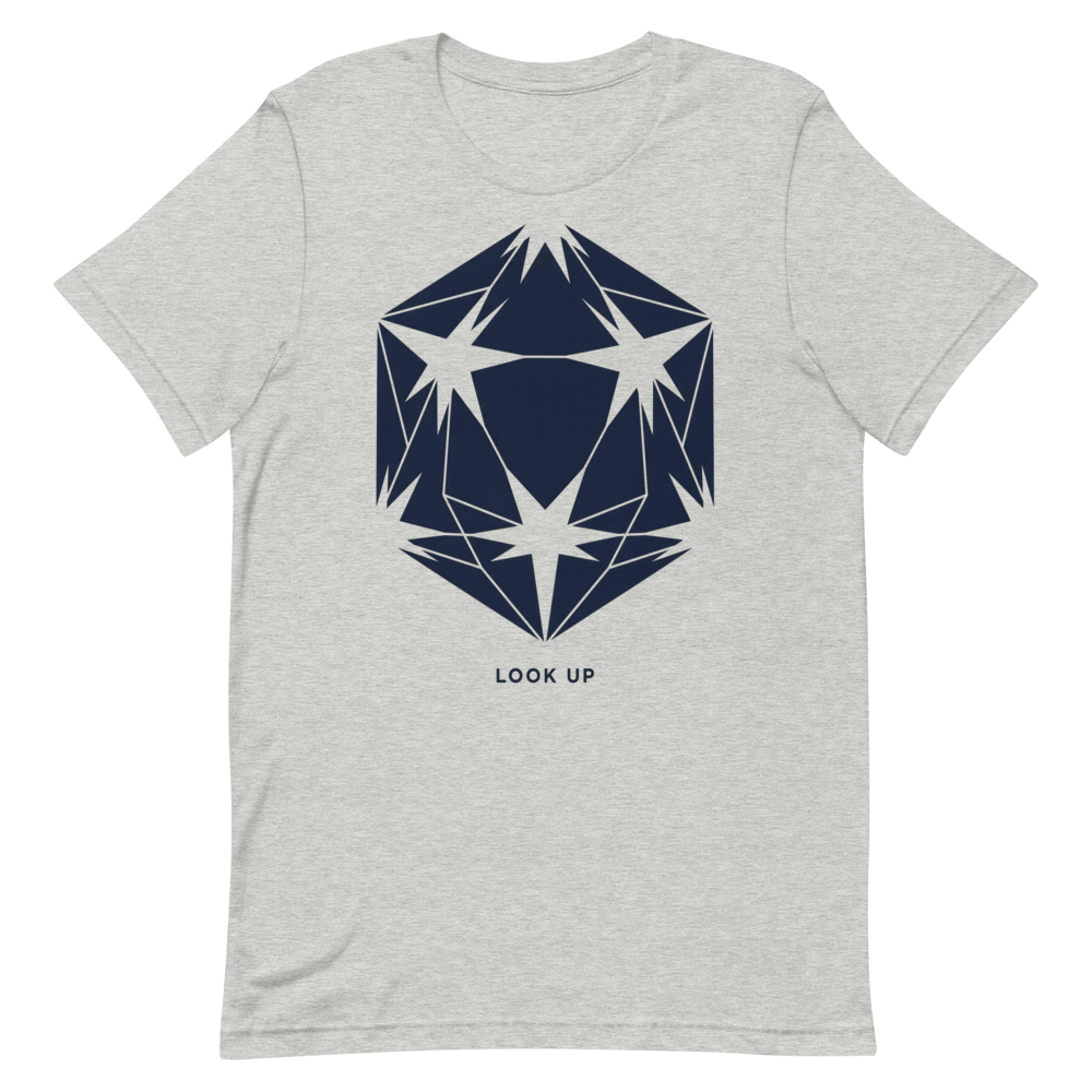 Look Up: d20 Constellation | Stargazer TTRPG Tee - Athletic Heather