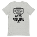 Any% Adulting: Speedrun Timer | Gamer Tee - Athletic Heather