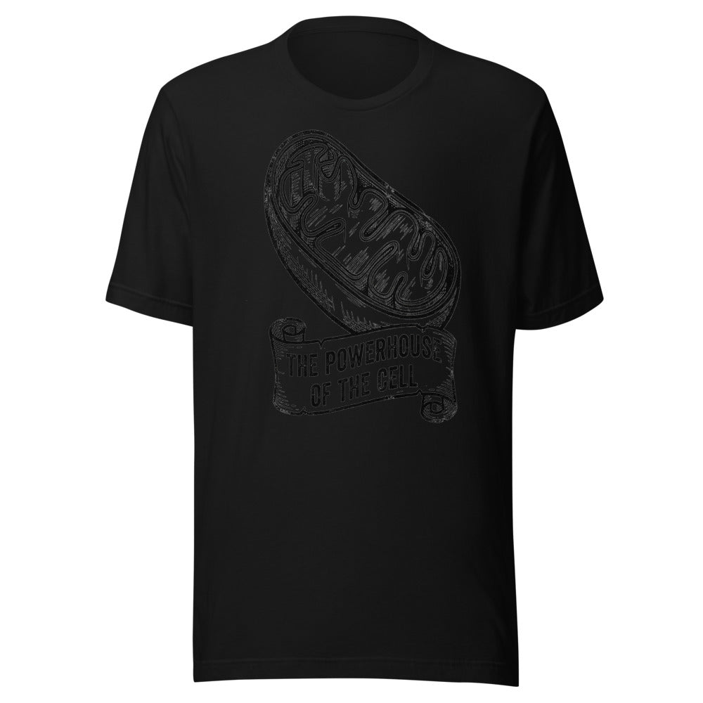 Mitochondria — The Powerhouse of the Cell | Vintage Science Tee Black flat lay
